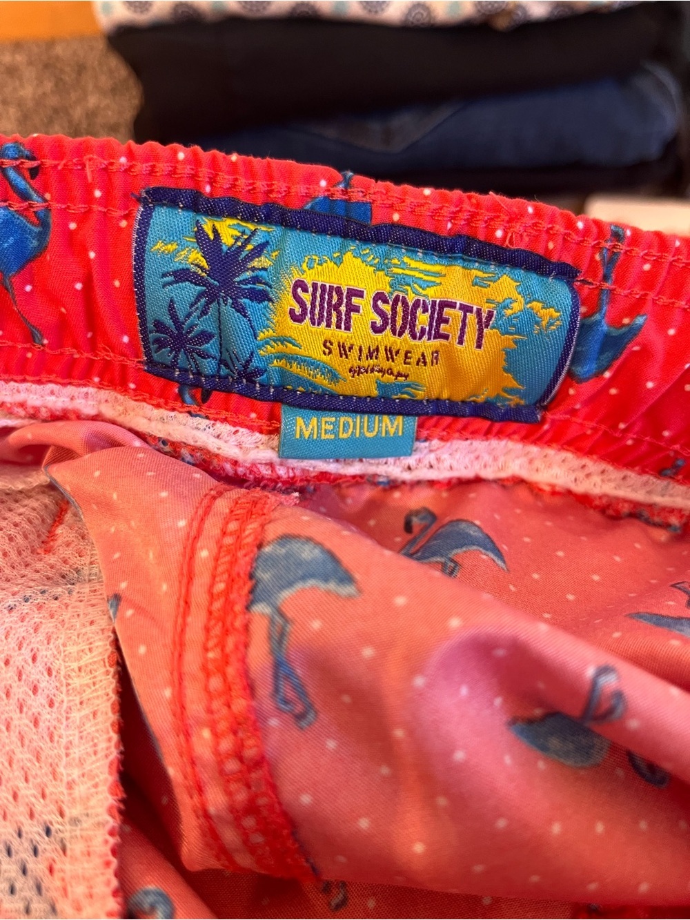 Surf Society Men's Flamingo Print Swim Shorts - Picture 9 of 9